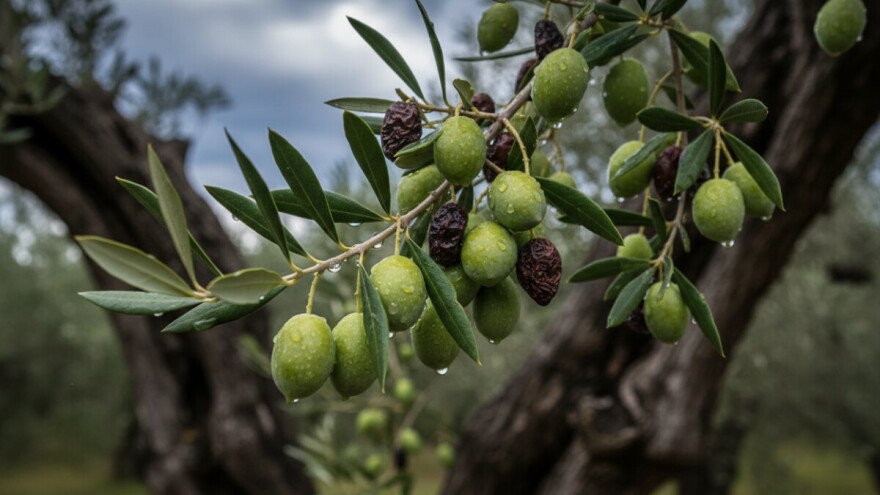Maslina pod utjecajem svrdlaša i lošeg vremena
