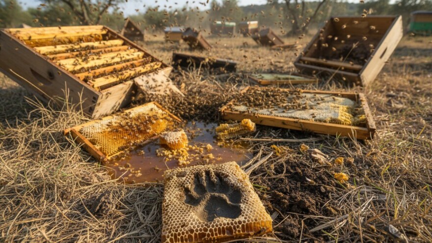 Medvjed rasturio pčelinjak na Krku