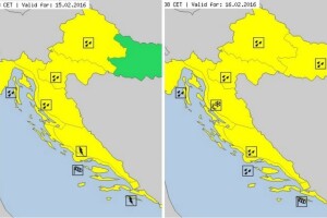 Cijela Hrvatska u žutom: snijeg, kiša i pijavice