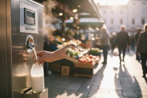 "Mljekomat" na splitskoj tržnici, prvi u Dalmaciji