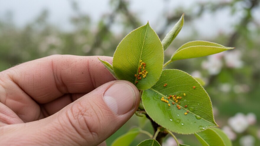 Na naličju listova jaja kruškine buhe