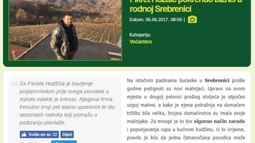 Otkup maline glavna tema mjeseca juna