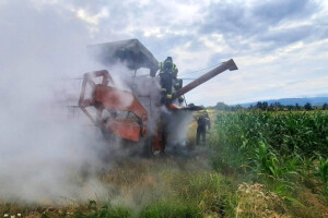 Novi požar kombajna u Slavoniji - štetu smanjio pribrani vlasnik
