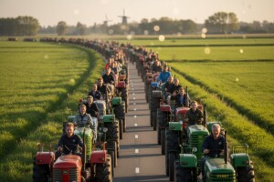 Neobično velika kolona oldtimer traktora