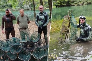 Čisteći Cetinu pronašli 26 vrša namijenjenih za krivolov jegulje