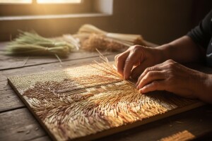 Njezine ruke od slame stvaraju slike!