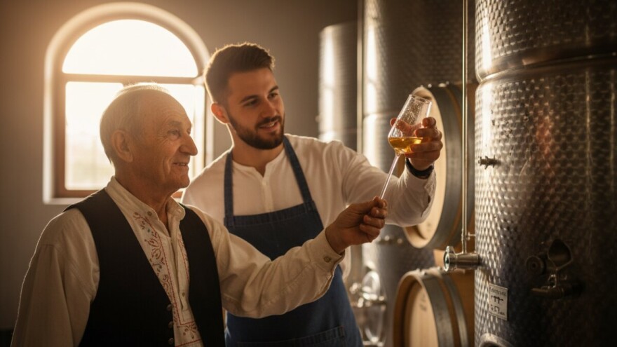 Nono ide u vinograd - unuk u podrum