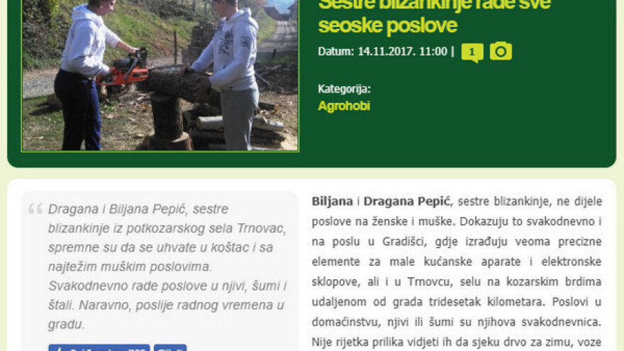 Biljana i Dragana - blizankinje koje su osvojile novembar
