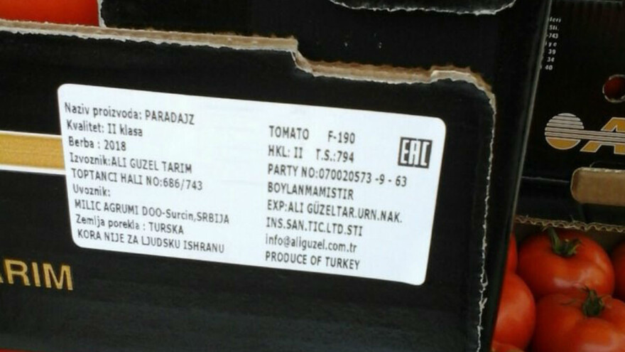 Paradajz iz Turske ispravan, ali pogrešno deklarisan