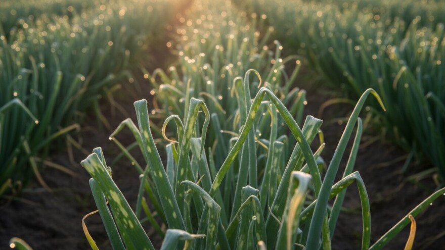Plamenjača na usjevima luka dugog dana