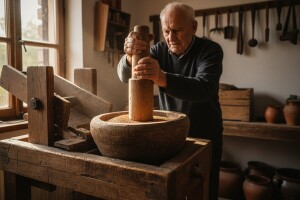Prezentacija starinske stupe za hajdinu kašu