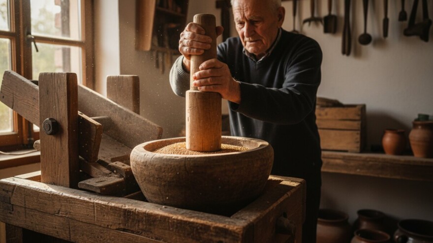 Prezentacija starinske stupe za hajdinu kašu