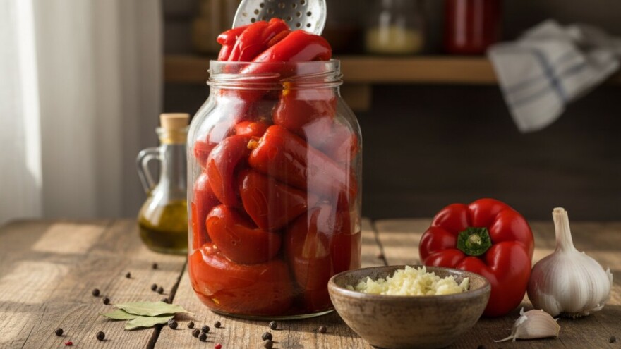 Priprema pečene paprike sa češnjakom!