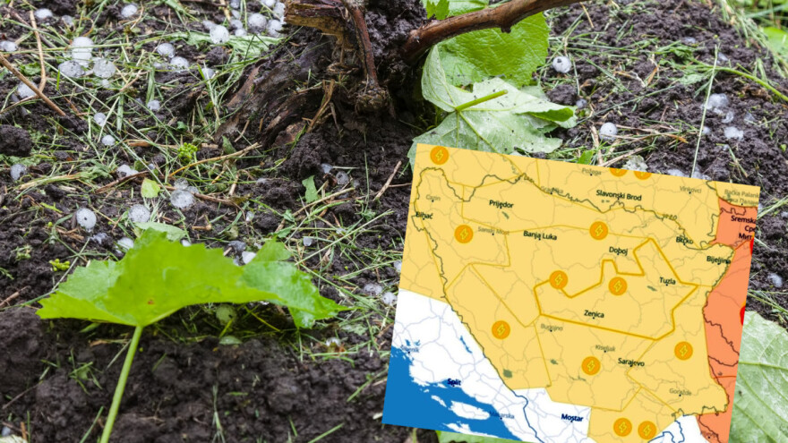 Žuto upozorenje za veći dio BiH - moguće oluje s grmljavinom i grad