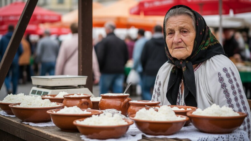 Prodaja sira i vrhnja na otvorenim tržnicama