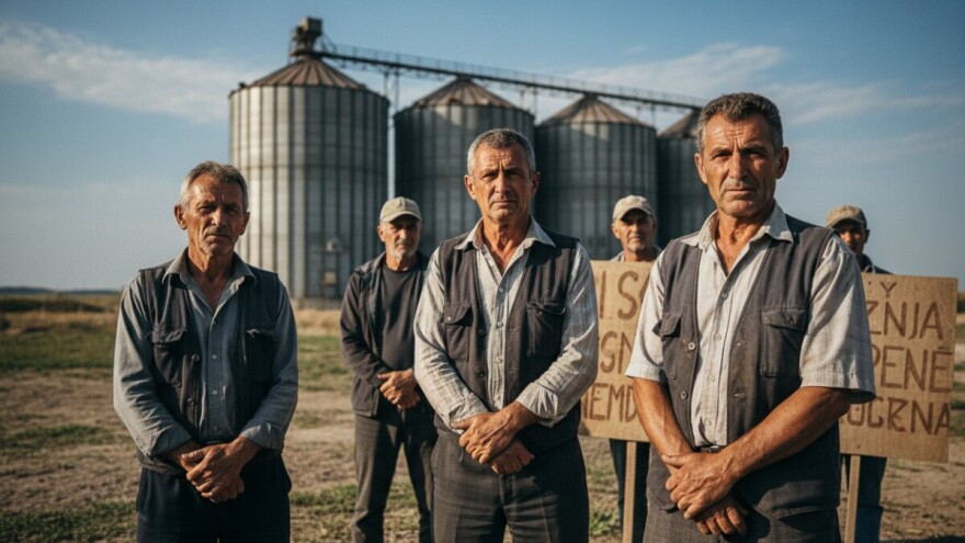 Prosvijed poljoprivrednika pred silosima