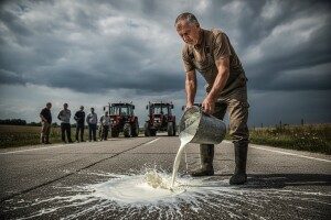 Prosvjed proizvođača mlijeka u Donjem Miholjcu