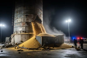 Pukao silos u Tvornici stočne hrane u Čakovcu
