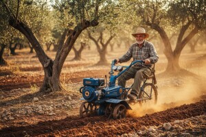 Radina freza kućnog izuma kosi, ore, prska i sadi
