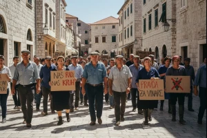 Radnici Dalmacijavina u prosvjednom maršu