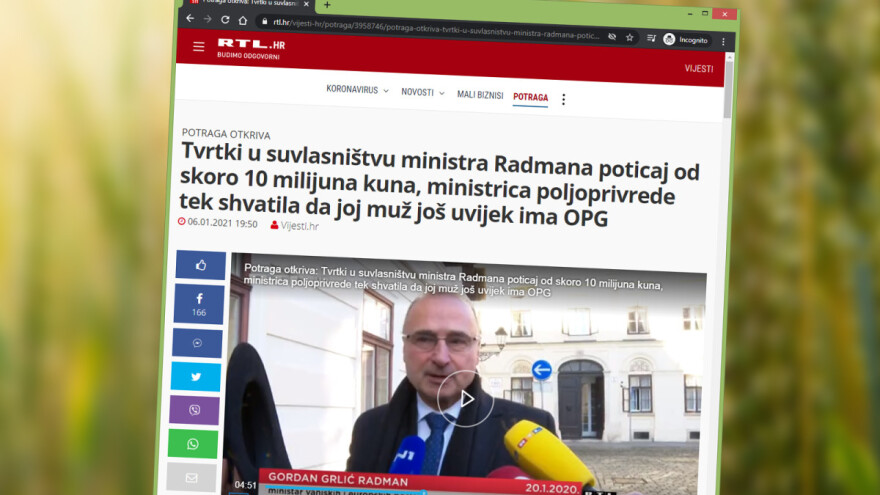 Poljoprivredne potpore i visoki dužnosnici - ima li sukoba interesa?