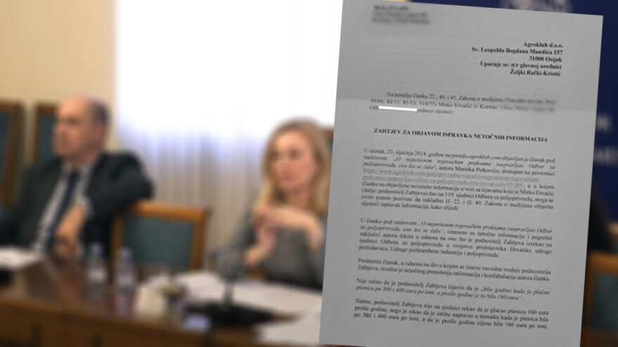 Demanti na članak "O nepoštenim trgovačkim praksama raspravljao Odbor za poljoprivredu, evo što se čulo"