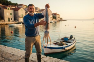 Šetao uz more pa ulovio lignjuna teškog 6,4 kg!