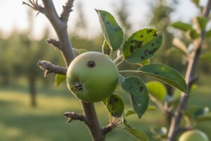Širenje krastavosti s lista na plod