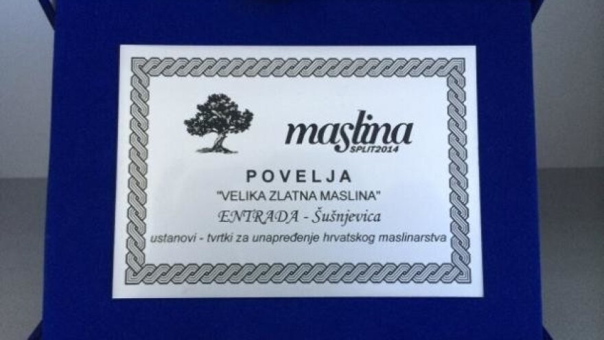 Entrada dobitnik Povelje "Velika Zlatna Maslina"