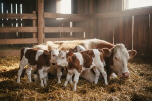 Stigli i dečki - krava otelila trojke!