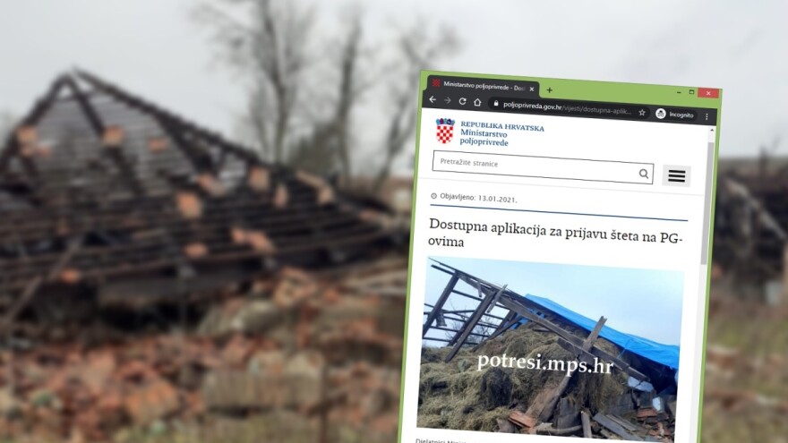 Gdje i kako prijaviti štetu od potresa na poljoprivrednim gospodarstvima?