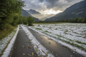 Tuča zabijelila Austriju i Sloveniju