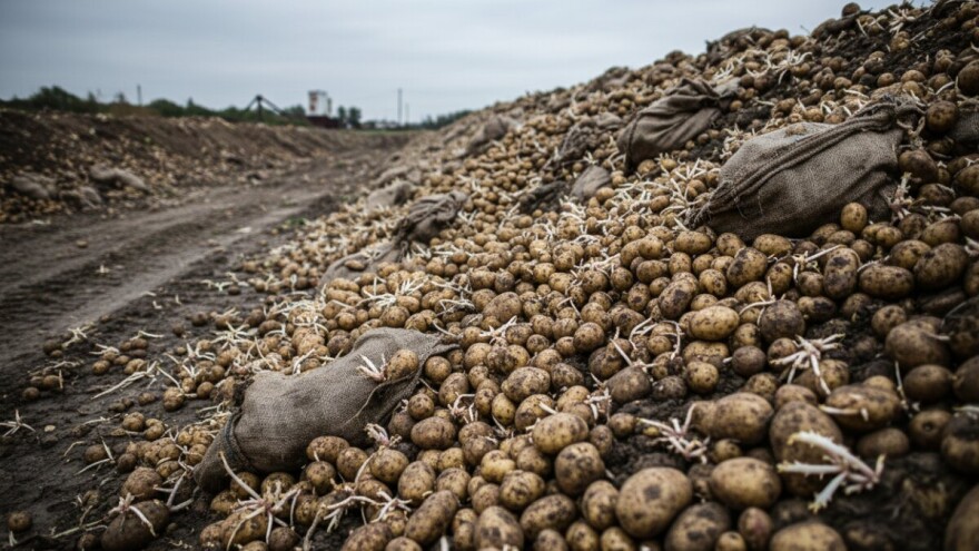 U smeću završio neprodani krumpir