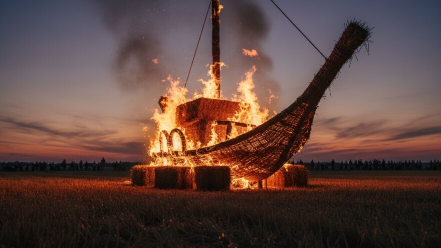 Umjetnici oblikuju slamnate skulpture