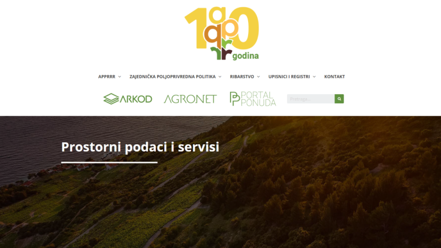 Na stranici Agencije za plaćanja možete pregledavati i preuzimati prostorne podatke