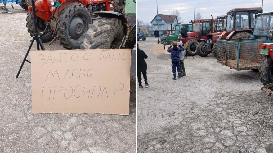 "Zašto se naše mleko prosipa?" - pitaju nezadovoljni poljoprivrednici sa protesta u Mrčajevcima