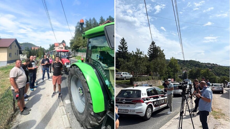 Onemogućen protest poljoprivrednika: Kolone traktora zaustavljene u blizini Sarajeva