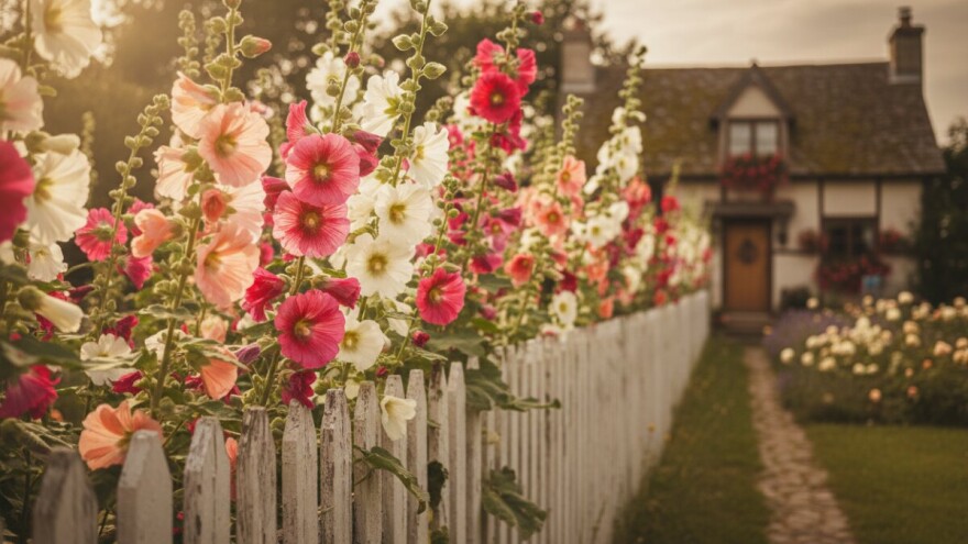 Vrtni sljez, straža ispred doma