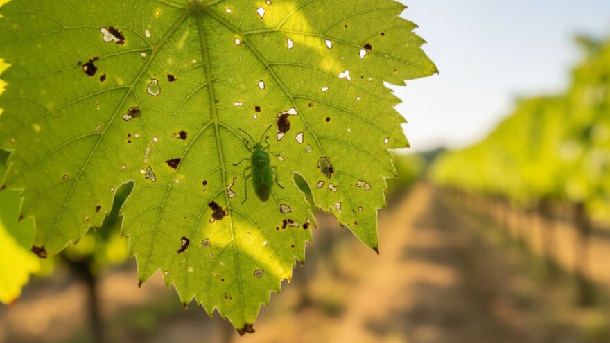 Zelena stjenica u vinogradu