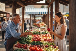 Zelena tržnica koja testira povrće na pesticide