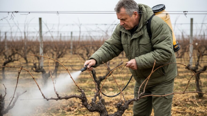 Zimsko prskanje vinograda