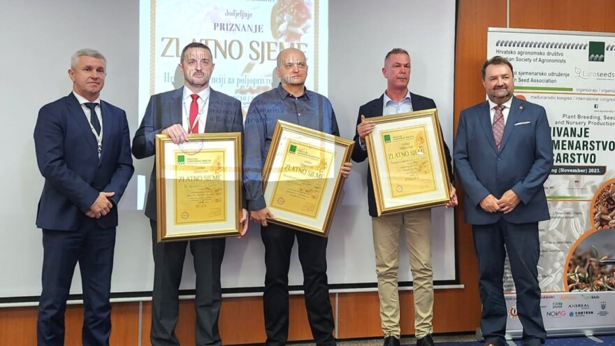 Vrijedno priznanje Zlatno sjeme Bc Institutu, Poljoprivrednom institutu Osijek i HAPIH-u