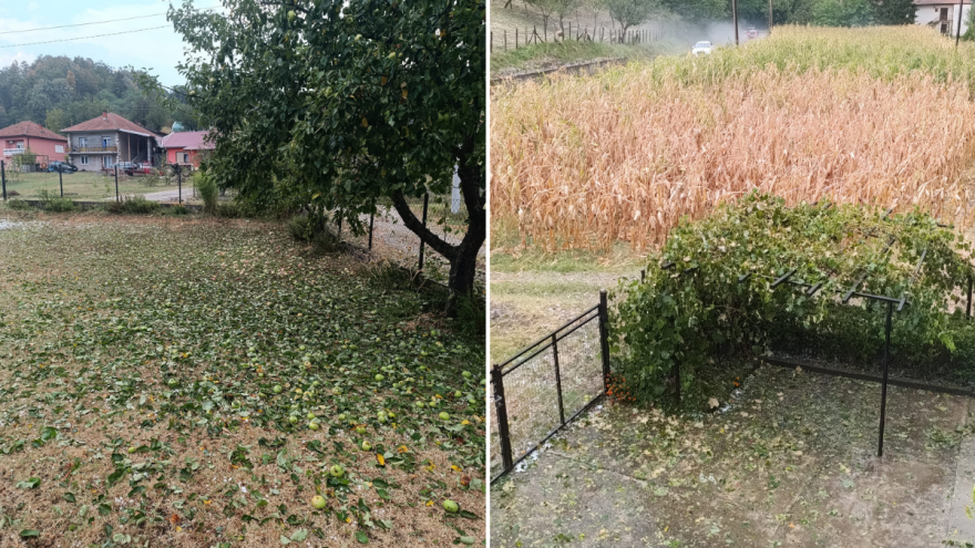 Olujno nevrijeme u Zvorniku uništilo kukuruz, ali i voćke